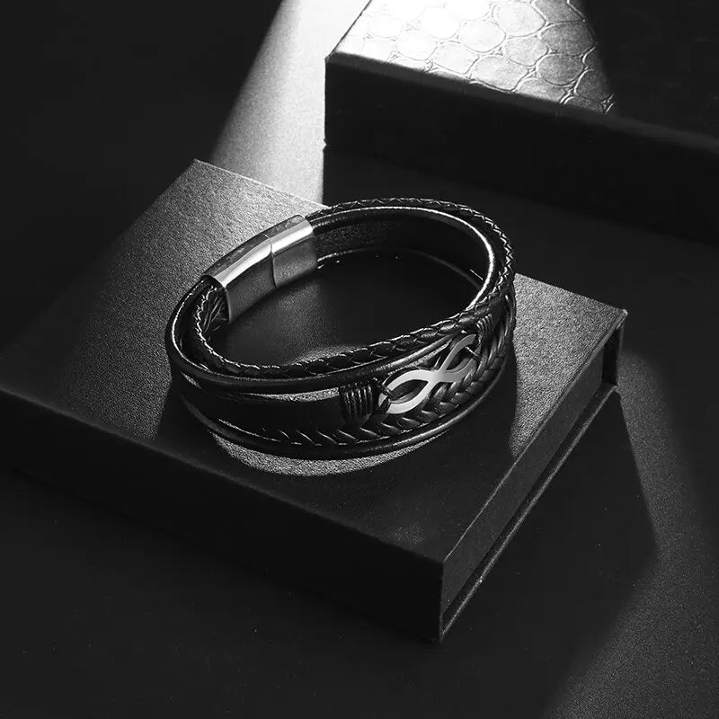 Stellar Infinity Leather Bracelet