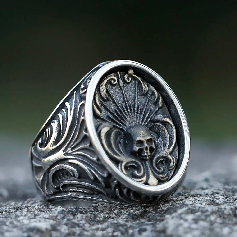 Stellar Gothic Skull Ring