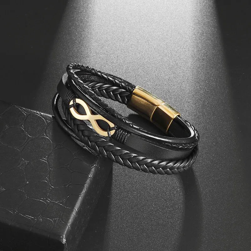 Stellar Infinity Leather Bracelet