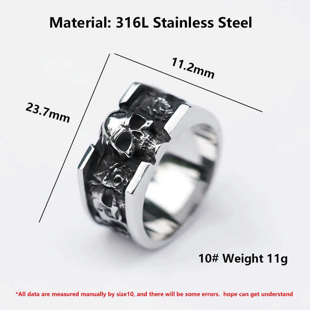 Stellar Skull Band – Titanium Steel Ring